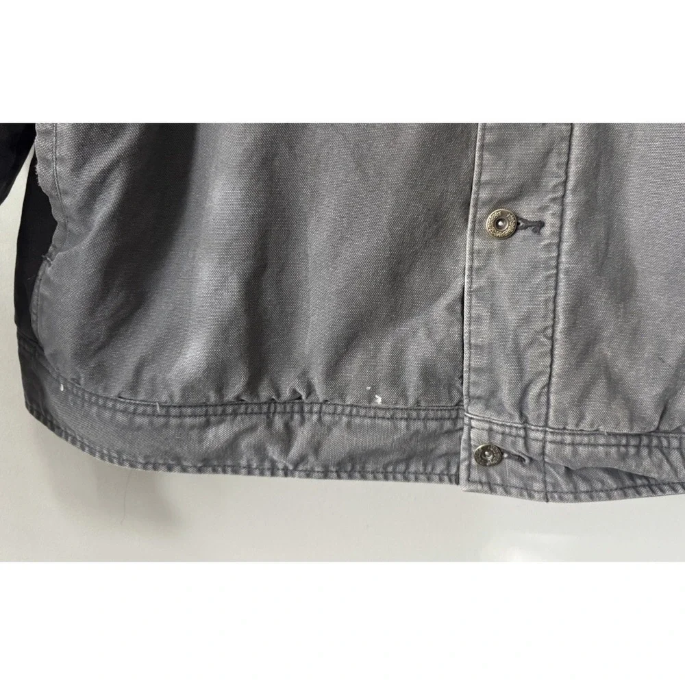 Woolrich Canvas Sherpa Lined Jacket Men's XXL Gray Corduroy Collar Workwear Good